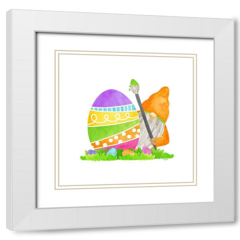 Easter Gnomes V White Modern Wood Framed Art Print with Double Matting by Reed, Tara