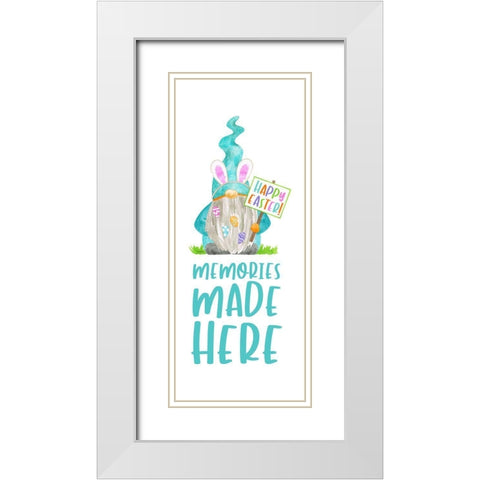 Easter Gnomes vertical I-Memories White Modern Wood Framed Art Print with Double Matting by Reed, Tara