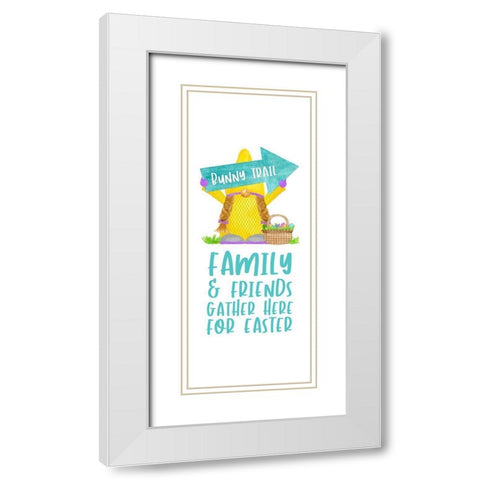 Easter Gnomes vertical II-Family And Friends White Modern Wood Framed Art Print with Double Matting by Reed, Tara