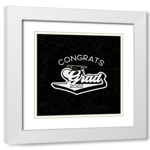 Graduation Sentiment III-Congrats White Modern Wood Framed Art Print with Double Matting by Reed, Tara