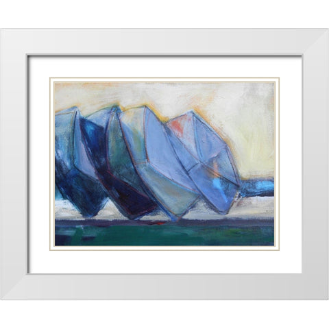Boats Waiting White Modern Wood Framed Art Print with Double Matting by Marie, Susanne