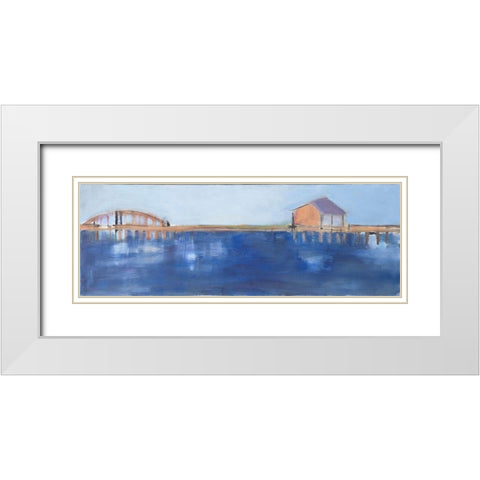 Bridge View White Modern Wood Framed Art Print with Double Matting by Marie, Susanne