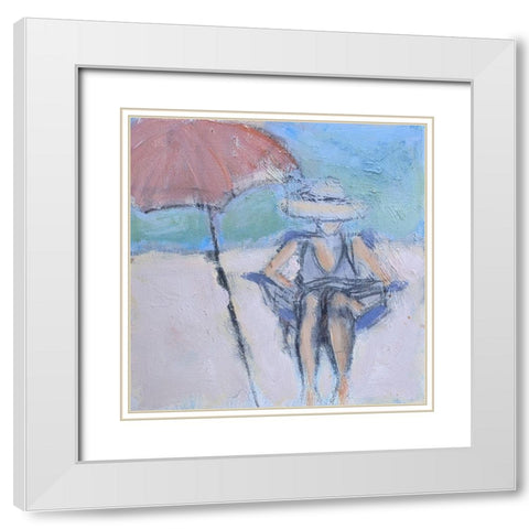 Sunbather White Modern Wood Framed Art Print with Double Matting by Marie, Susanne
