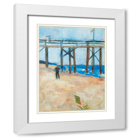 Under the Pier White Modern Wood Framed Art Print with Double Matting by Marie, Susanne