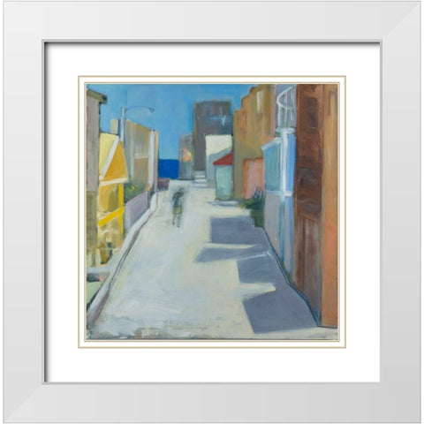 Alleyway White Modern Wood Framed Art Print with Double Matting by Marie, Susanne