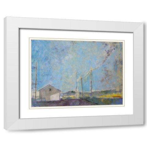 Blue Skies White Modern Wood Framed Art Print with Double Matting by Marie, Susanne