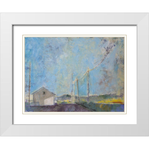 Blue Skies White Modern Wood Framed Art Print with Double Matting by Marie, Susanne