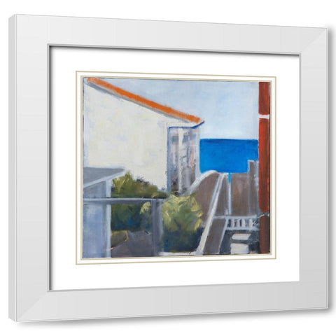 Coastal Lookout White Modern Wood Framed Art Print with Double Matting by Marie, Susanne