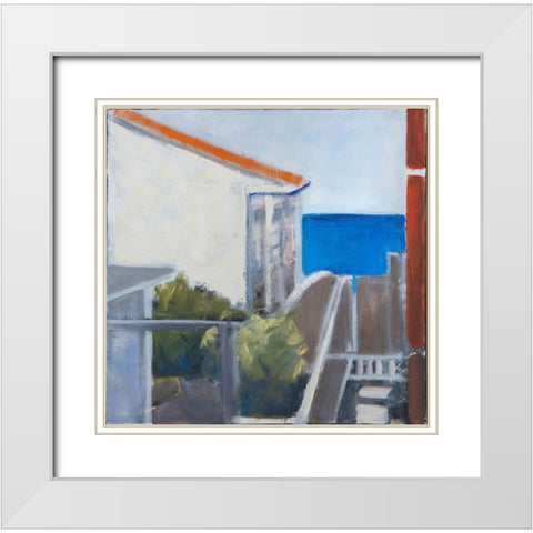 Coastal Lookout White Modern Wood Framed Art Print with Double Matting by Marie, Susanne
