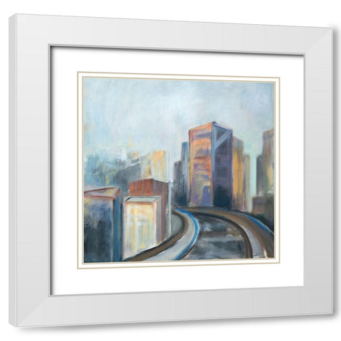 Over the Tracks White Modern Wood Framed Art Print with Double Matting by Marie, Susanne
