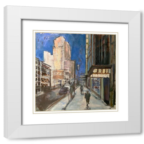 Solitary Walk White Modern Wood Framed Art Print with Double Matting by Marie, Susanne