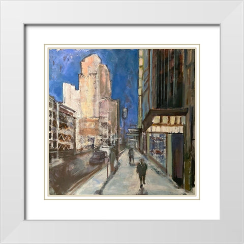 Solitary Walk White Modern Wood Framed Art Print with Double Matting by Marie, Susanne