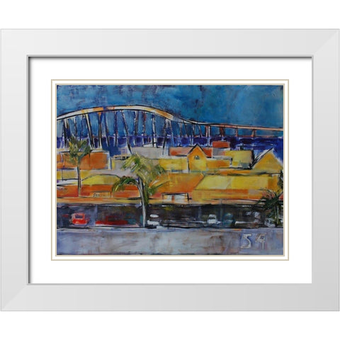 Under the Bridge White Modern Wood Framed Art Print with Double Matting by Marie, Susanne