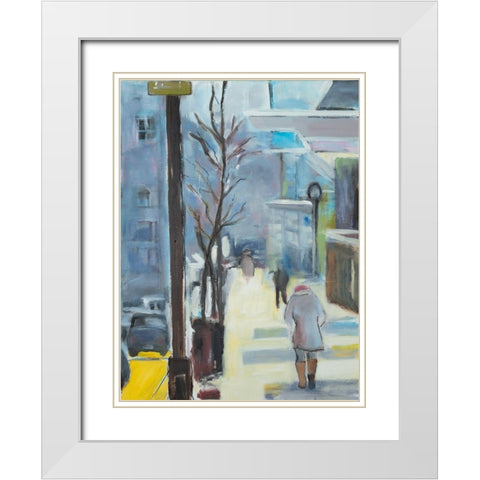Winters Day White Modern Wood Framed Art Print with Double Matting by Marie, Susanne