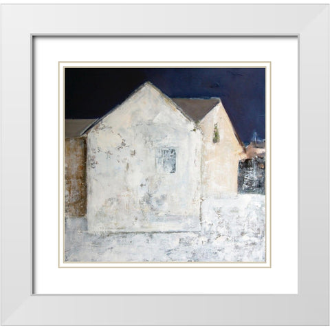 Winter White White Modern Wood Framed Art Print with Double Matting by Marie, Susanne
