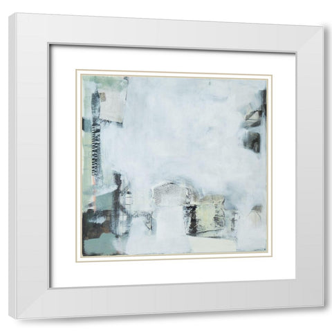 Shades of Grey White Modern Wood Framed Art Print with Double Matting by Marie, Susanne