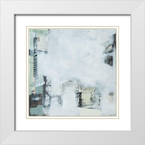 Shades of Grey White Modern Wood Framed Art Print with Double Matting by Marie, Susanne