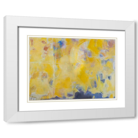 Soft Yellows White Modern Wood Framed Art Print with Double Matting by Marie, Susanne