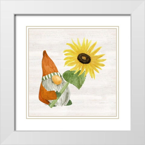 Fall Gnomes II White Modern Wood Framed Art Print with Double Matting by Reed, Tara