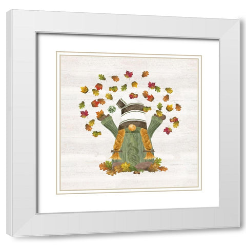 Fall Gnomes VI White Modern Wood Framed Art Print with Double Matting by Reed, Tara