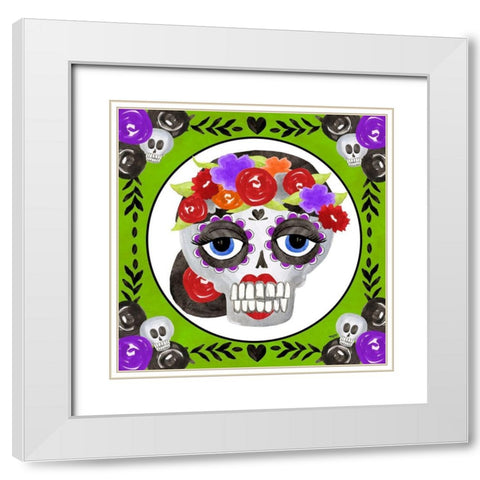 Day of the Dead I White Modern Wood Framed Art Print with Double Matting by Reed, Tara