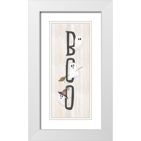 Sit a Spell Sentiment vertical I-Boo White Modern Wood Framed Art Print with Double Matting by Reed, Tara