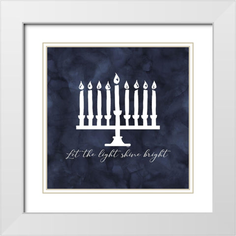 Hanukkah Lights III-Light Shine Bright White Modern Wood Framed Art Print with Double Matting by Reed, Tara