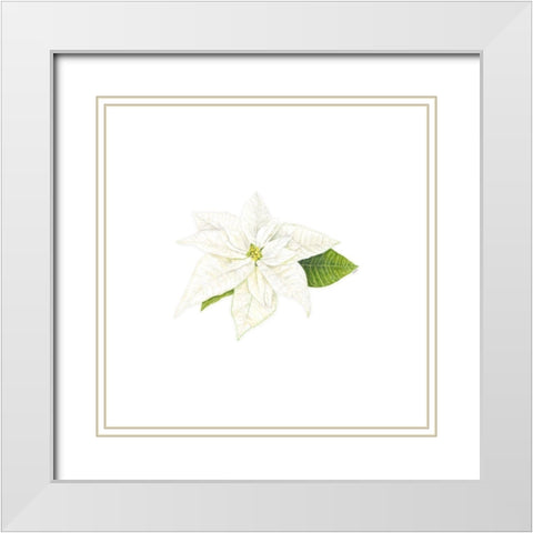 Home for the Holidays icon XIII-White Poinsetta 1 White Modern Wood Framed Art Print with Double Matting by Reed, Tara