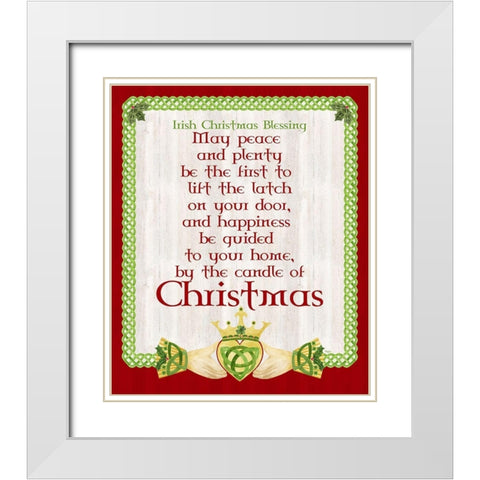 Irish Christmas portrait II-Christmas Blessing White Modern Wood Framed Art Print with Double Matting by Reed, Tara