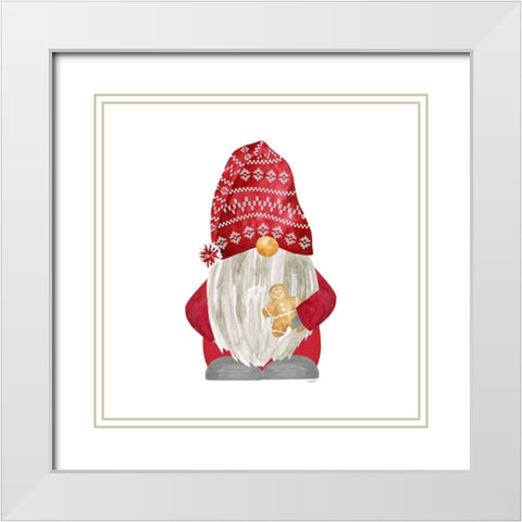 Nordic Gnomes II White Modern Wood Framed Art Print with Double Matting by Reed, Tara