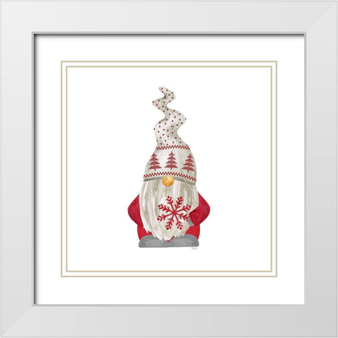 Nordic Gnomes IV White Modern Wood Framed Art Print with Double Matting by Reed, Tara