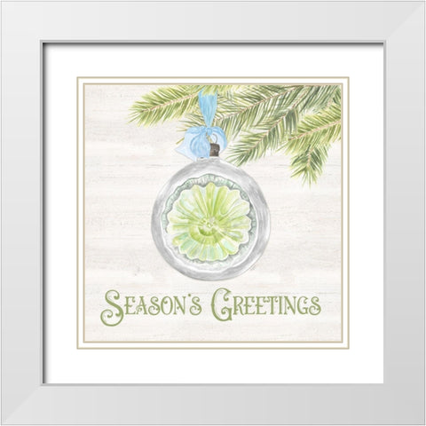 Vintage Christmas IV-Seasons Greetings White Modern Wood Framed Art Print with Double Matting by Reed, Tara