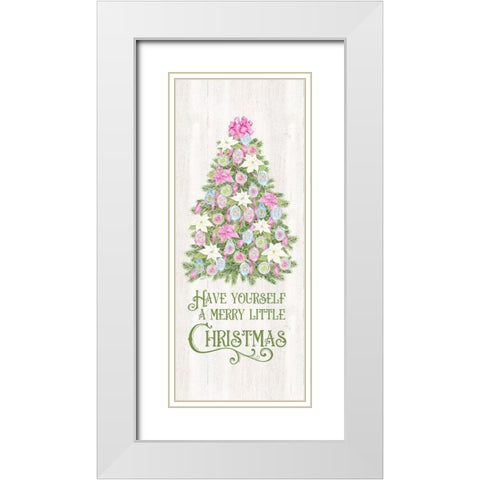Vintage Christmas vertical II-Merry Christmas White Modern Wood Framed Art Print with Double Matting by Reed, Tara