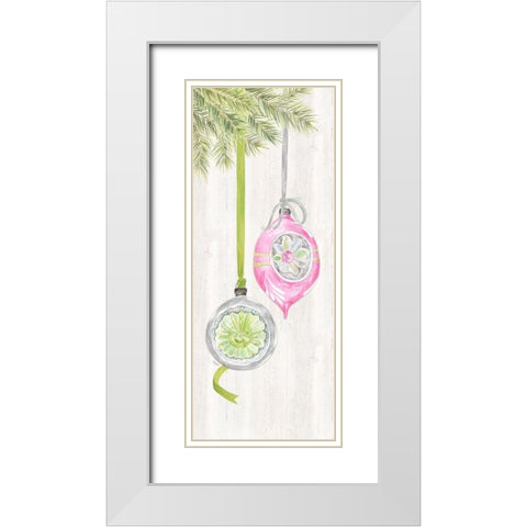 Vintage Christmas vertical III White Modern Wood Framed Art Print with Double Matting by Reed, Tara