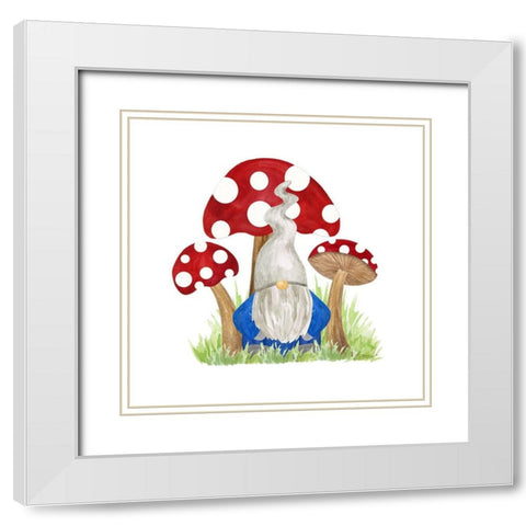 Gardening Gnomes II White Modern Wood Framed Art Print with Double Matting by Reed, Tara