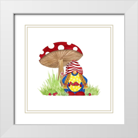 Gardening Gnomes V White Modern Wood Framed Art Print with Double Matting by Reed, Tara