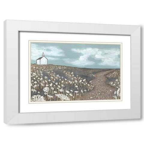 Church on the Hill White Modern Wood Framed Art Print with Double Matting by Bryan, Kathleen