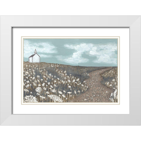 Church on the Hill White Modern Wood Framed Art Print with Double Matting by Bryan, Kathleen