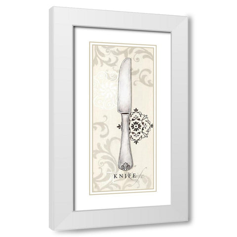 Knife White Modern Wood Framed Art Print with Double Matting by Coulter, Cynthia