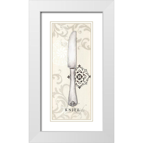 Knife White Modern Wood Framed Art Print with Double Matting by Coulter, Cynthia