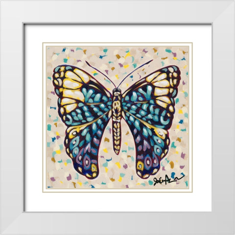 Pop Butterfly II White Modern Wood Framed Art Print with Double Matting by Augustine, Jodi