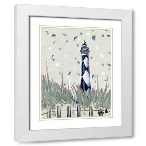 Pop Lighthouse I White Modern Wood Framed Art Print with Double Matting by Augustine, Jodi