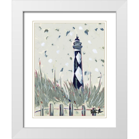 Pop Lighthouse I White Modern Wood Framed Art Print with Double Matting by Augustine, Jodi