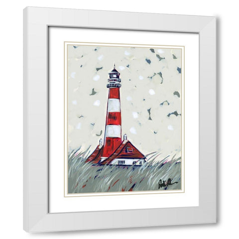 Pop Lighthouse II White Modern Wood Framed Art Print with Double Matting by Augustine, Jodi