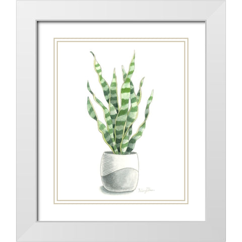 Potted Exotics I White Modern Wood Framed Art Print with Double Matting by Wilson, Kelsey