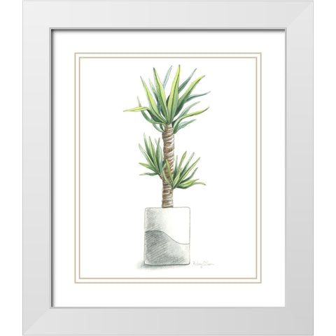 Potted Exotics III White Modern Wood Framed Art Print with Double Matting by Wilson, Kelsey