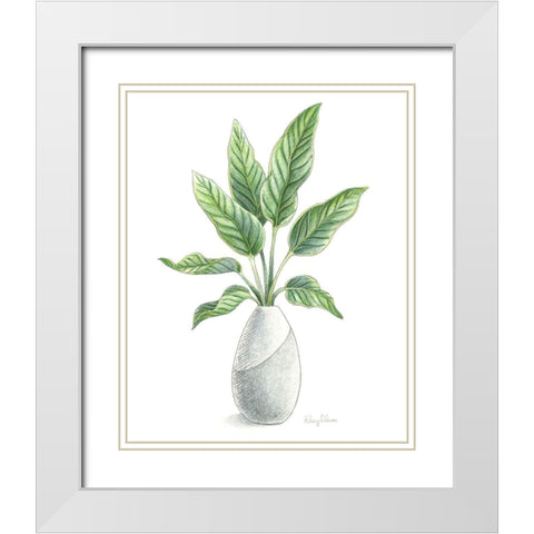 Potted Exotics IV White Modern Wood Framed Art Print with Double Matting by Wilson, Kelsey