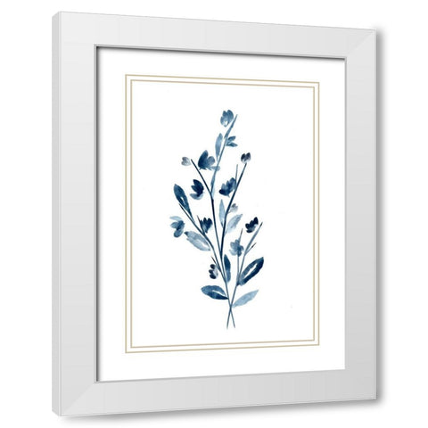 Farmhouse Blossom Branches blue White Modern Wood Framed Art Print with Double Matting by Chapman, Marcy