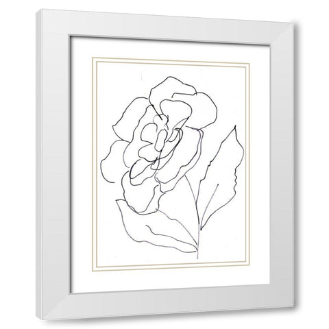 Hand Sketch Magnolia II White Modern Wood Framed Art Print with Double Matting by Chapman, Marcy