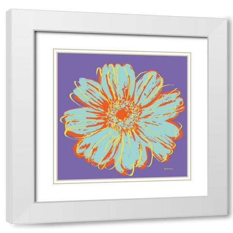Flower Pop Art VI White Modern Wood Framed Art Print with Double Matting by Cusson, Marie Elaine